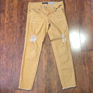 Mustard Yellow, Brownish Ankle Jeans